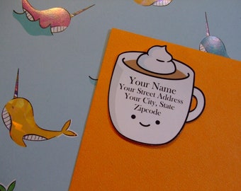 Custom Address Labels - Cuppa Coffee {Set Of 25}