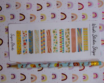 Sticker Sheet = Washi Sticker Strips - The Circus Is In Town