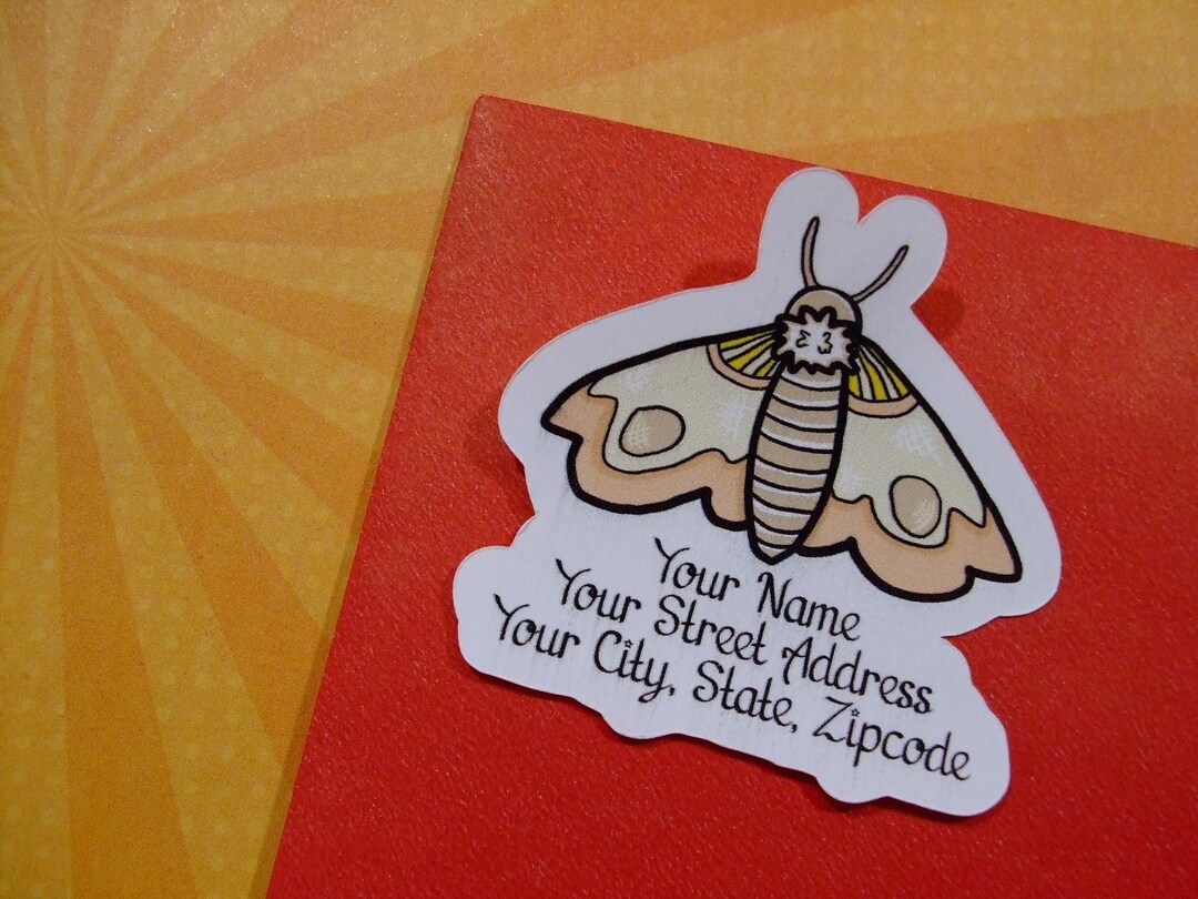 Custom Address Labels - Moth {set of 25} - Etsy