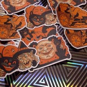 Sugar Blocks Sticker Flakes -A Retro Halloween {Orange}