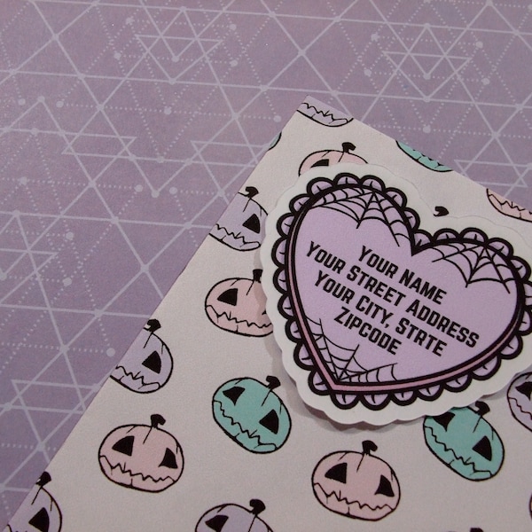 Custom Address Labels - Spiderweb Purple Heart {Set Of 25}