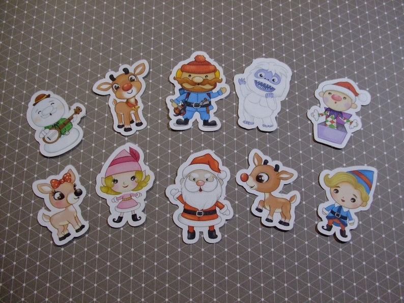 Sugar Blocks Sticker Flakes - Rudolph + Friends - Etsy
