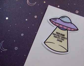 Custom Address Labels - Ufo Abduction {Set Of 25}