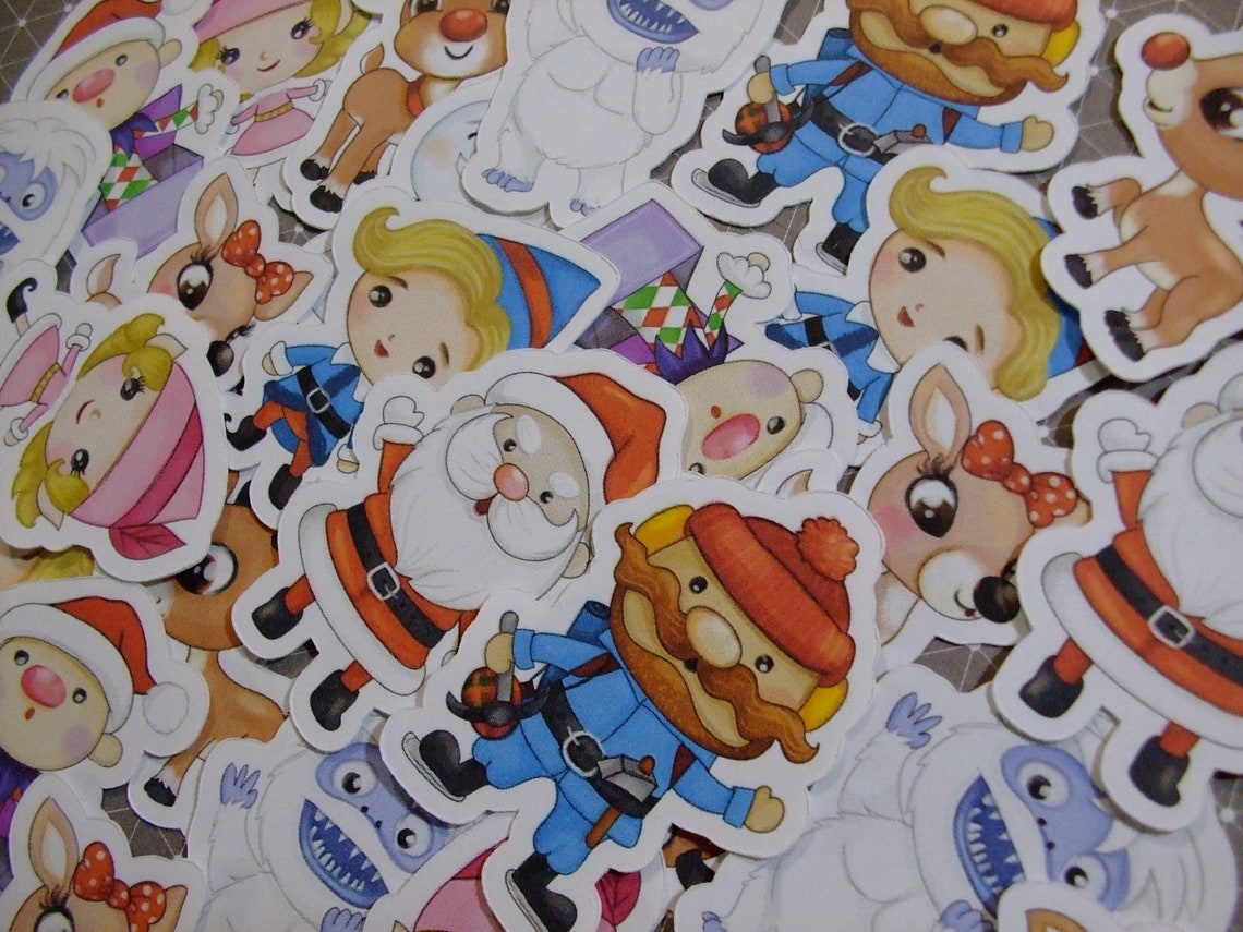 Sugar Blocks Sticker Flakes - Rudolph + Friends - Etsy