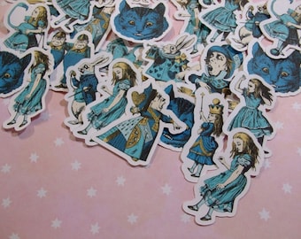 Sugar Blocks Sticker Vlokken - Alice In Wonderland { Blauw + Goud }