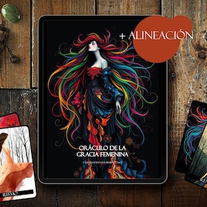 Oracle de la Grâce Féminine + Alignement Énergétique | Jeu et instructions PDF avec alignement personnel. Cartes imprimables en espagnol.
