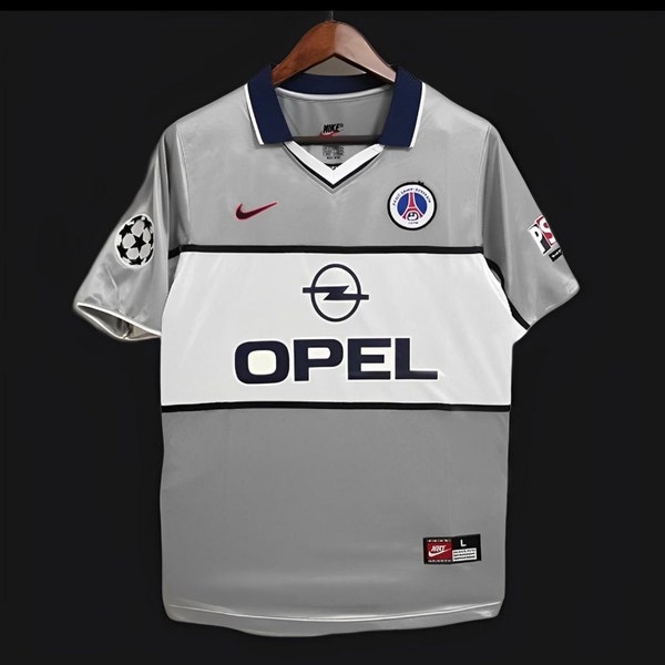 Maillot rétro PSG extérieur 1999/2000 gris porté par Ronaldinho