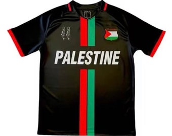 Camiseta de fútbol de Palestina (negra)