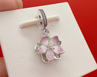Sliver Cherry Blossom Charm For Bracelet