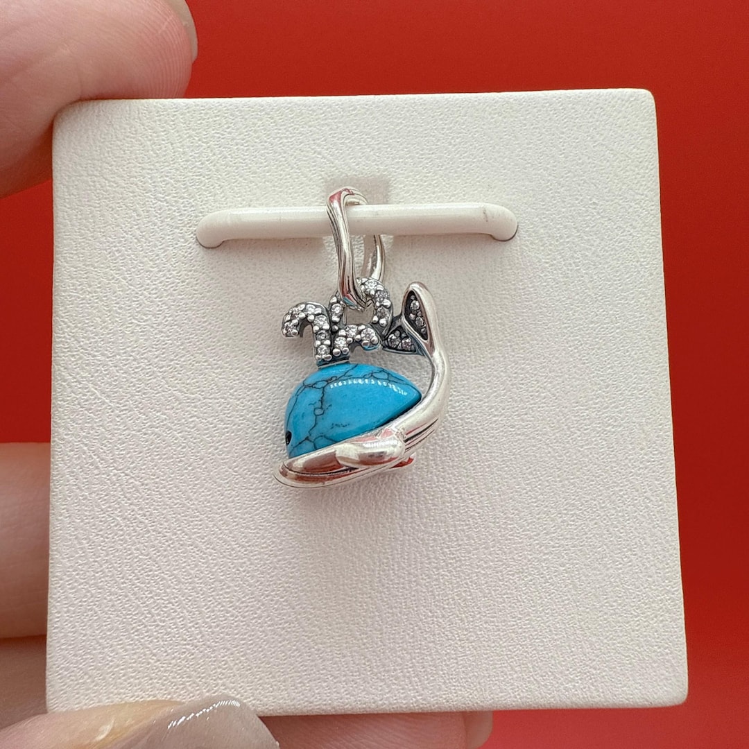 Turquoise-colored Whale Dangle Charm,pandora Charm,charm for