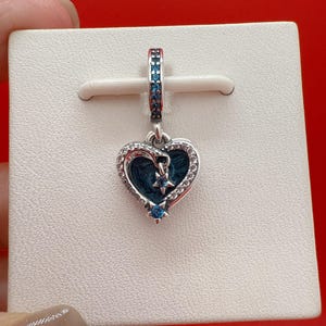 Celestial Shooting Star Heart Double Dangle Charm,Pandora Charm,Charm for bracelet