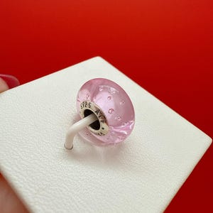 Pink Glitter Murano Charm,Pandora Charm,Charm for bracelet,