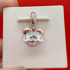 Mickey Mouse Double Dangle Charm,Pandora Charm,Charm for bracelet