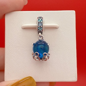 Sliver Murano Glass Cute Octopus Charm For Bracelet