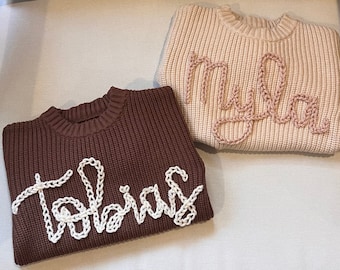 Personalized Hand Embroidered Baby and Toddler Sweaters