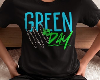 Vintage 90's Green Day Band Rock Punk Black Medium Tour T Shirt