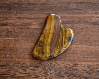 Gua Sha in Tiger's Eye Stone for massage and skin care