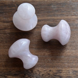 Gua Sha in Rose Quartz Mushroom for massage and skin care