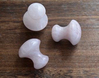 Gua Sha in Rose Quartz Mushroom for massage and skin care