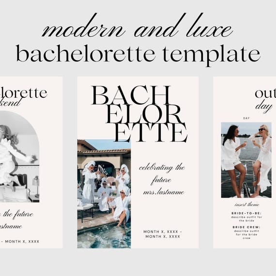 Ultimate Bachelorette Planner & Itinerary | 19-Page Bachelorette Weekend Template | Canva Template | Digital Download | Bachelorette Party