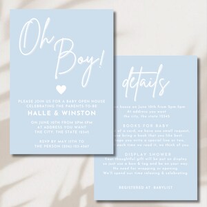 Oh mon Dieu ! Modèle d'invitation de baby shower | Invitation de fête de naissance moderne | Conception modifiable | Téléchargement numérique instantané