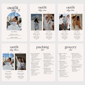 Features the last 6 pages, excluding the main contacts page. This displays the outfit ages, packing list and grocery list.