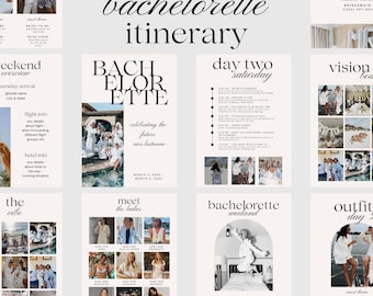 Ultimate Bachelorette Itinerary | 19-Page Bachelorette Weekend Template |Bachelorette Weekend Planner | Canva Template | Bachelorette Party