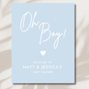 Blue Baby Shower Welcome Sign Template (Digital Download)