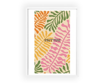 Poster print "Frittini" (colorful) in wooden frame