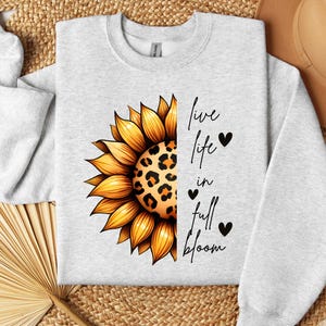 Beautiful Sunflower Sweatshirt, Women&#39;s Sweatshirt, Floral Sweatshirt,Cute Sunflower, Flowers Shirt, Garden Sweatshirt, Sunflower And Hearts