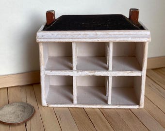 Dollhouse Miniature, "Tiny DOLLHOUSE for inside a 1:12 scale DOLLHOUSE"  Cottage, Shabby Chic, Farmhouse, Completed Doll House Miniature