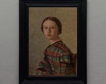 DOLLHOUSE Print Miniature Girl 1800's Portrait Antique Style Art 1:12 scale FRAMED PRINT Child Tiny Colonial Reproduction