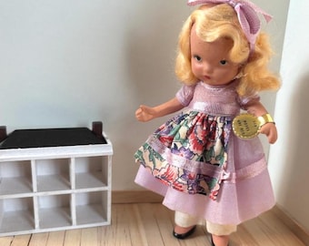 Nancy Ann STORYBOOK DOLL  #113 Roses are Red,  Bisque Vintage  5" tall, good condition.  1930's 1940's  Antique doll,  Wrist tag and Box!