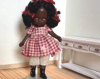 Nancy Ann STORYBOOK DOLL 176 Black Topsy Judy Ann Bisque Vintage  5 1/8" tall, good condition.  1930's 1940's  Antique doll,