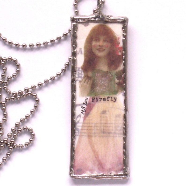 Microscope Slide Pendant Necklace Princess Firefly Soldered Etsy UK