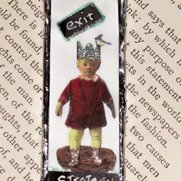 Silver Soldered glass slide Fairy  Necklace Exit Strategy