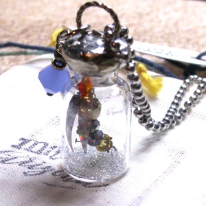 Firefly Lightning Bug Vial Necklace Secret Message in Bottle Soldered Necklace &quot;Faith&quot; , 24 inch ball chain, gift bag Summer Outdoors