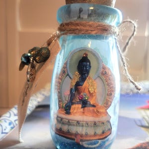 Buddha della medicina SU MISURA per santuario, Feng Shui, meditazione, mantra, buddismo tibetano, mantra curativo