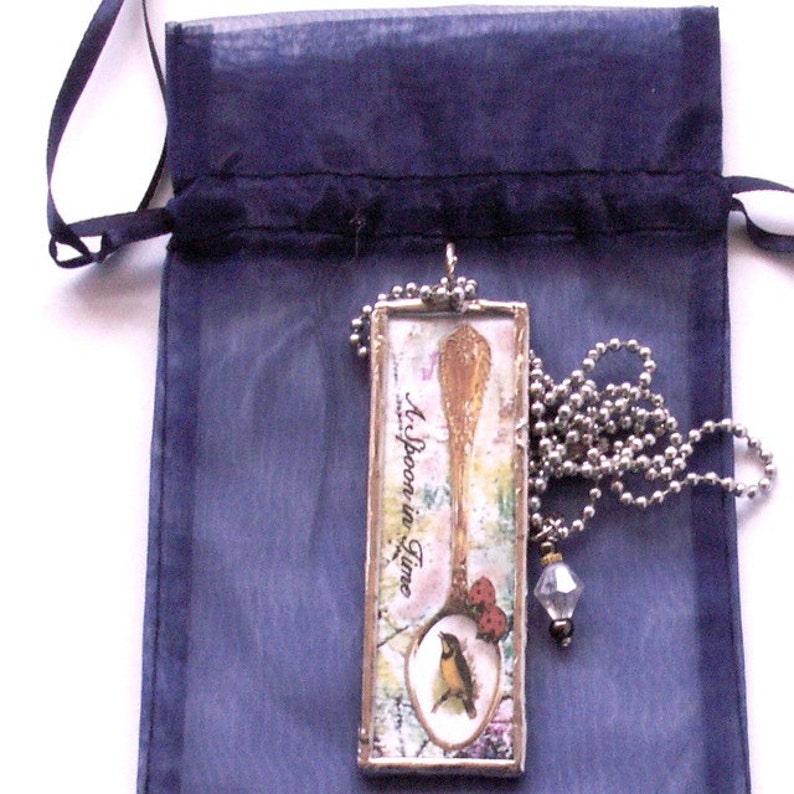 MADE TO ORDER Microscope Slide Soldered Necklace A Spoon in Etsy
