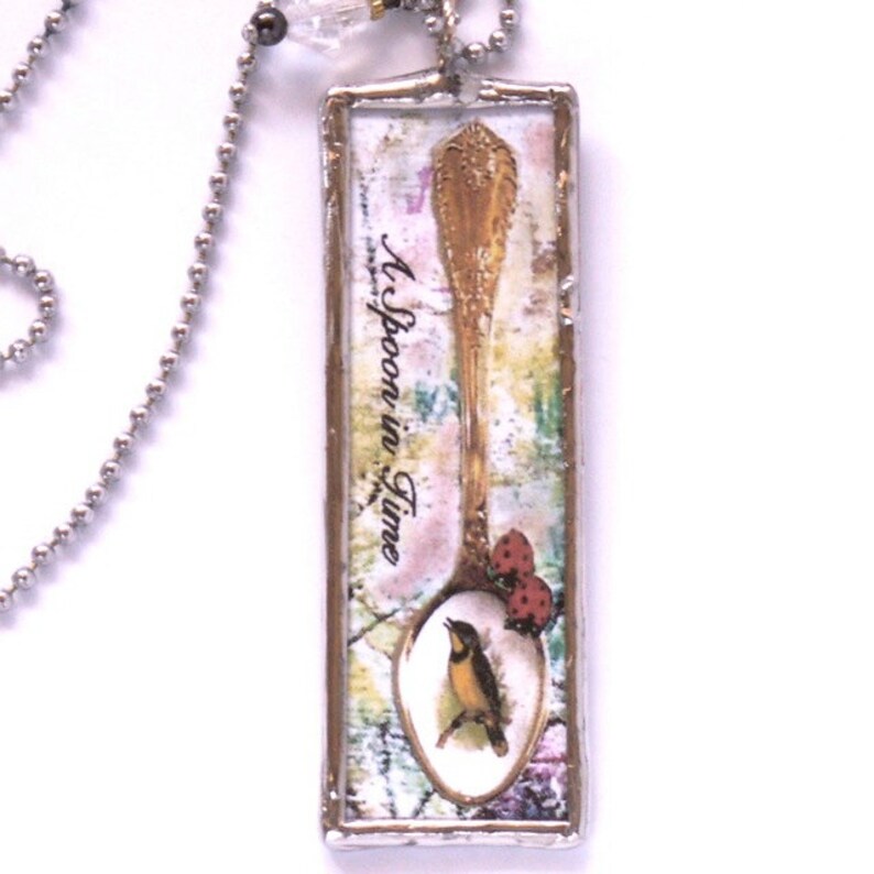 MADE TO ORDER Microscope Slide Soldered Necklace A Spoon in Etsy