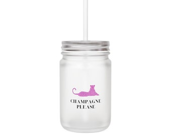 Champagne Please Mason Jar