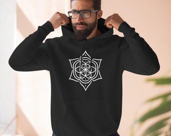 Yin Yang Mandala Hoodie: Sacred Geometry Zen Fleece Sweatshirt