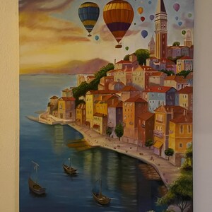 Ölfarbe Kunst mit bunten Details, handgemacht, mit personalisierten Karten; Hauptdekoration, dekorativ, Geschenk, perfekt für Wohnzimmer Dekor