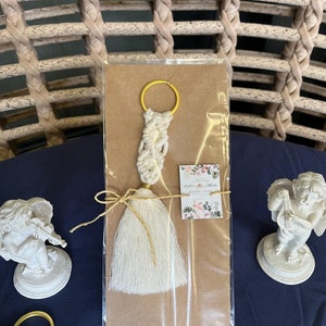 Macramé boho-sleutelhanger, trouwbedankjes, bruidscadeau gunsten, babyshower met gepersonaliseerde kaarten, doop, tasaccessoires, bulk alleen kopen