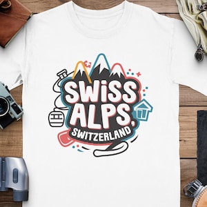 Swiss Alps Graphic Tee - Comfort Colors Vintage Switzerland T-Shirt