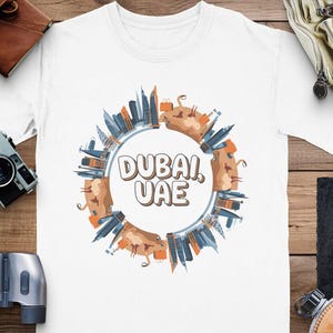 Dubai UAE Comfort Colors T-shirt, Unique Dubai Skyline Tee, UAE Travel Souvenir Shirt, Unisex Comfort Colors Tee, Dubai Gift Idea
