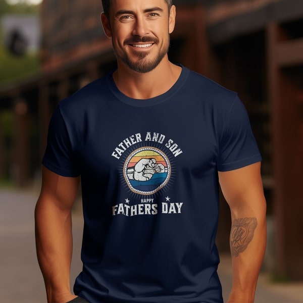 Father and Son Matching T-Shirt, Distressed Vintage Look, Father's Day Gift, Retro Style Dad Tee