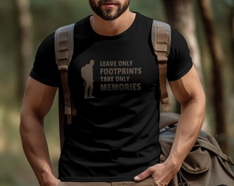 Leave Only Footprints Take Only Memories Hiker T-Shirt, Nature Lover Outdoor Adventure Tee, Unisex Eco-Friendly Shirt