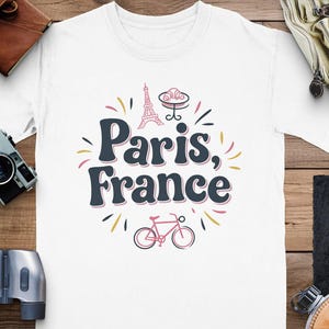 Paris France Comfort Colors T-Shirt, Paris Souvenir Shirt, Cute Paris Graphic Tee, Gift for Travel Lovers, Trendy France Shirt