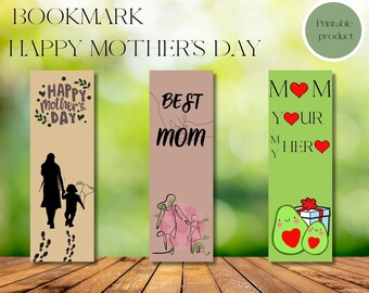 Happy Mother's Day|Mother's Day| Bookmark|Printable Bookmark| Digital Bookmark| Download bookmark|Mom Day's,